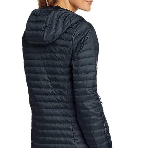 Eddie Bauer Microlight Traveler Down Parka Medium Peacock Water Resistant 650F - Picture 9 of 9